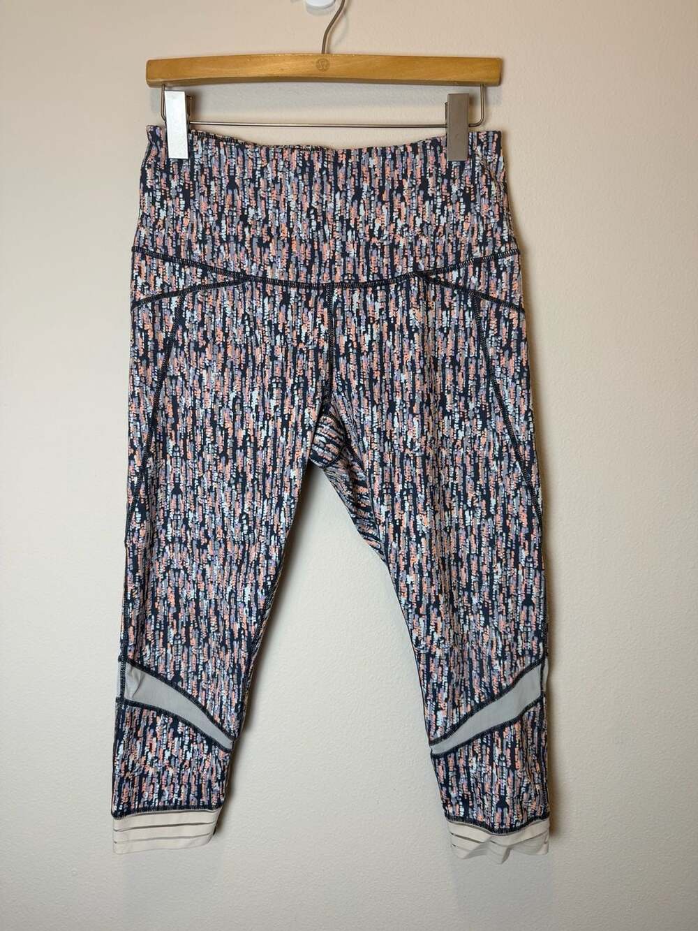 Zella Crop Leggings Size L Multi Print Mesh